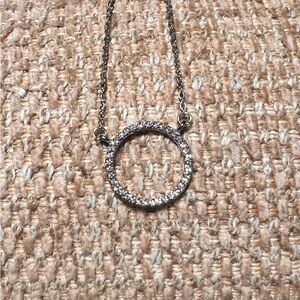 Target Silver Crystal Circle Necklace